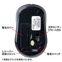 ワイヤレスマウス　無線　静音　3ボタン　小型サイズ　ブルーLED　MA-WBL32W　サンワサプライ　1個