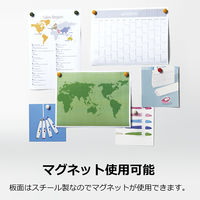 プラス WBシリーズ L字脚スチールホワイトボード（片面） 幅1267mm 1台（2梱包）L字脚 アジャスター付固定脚 省スペース
