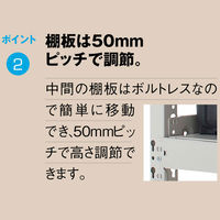 サンケイ鋼器　中量ラック 300kg　本体（天地4段）幅1855×奥行630×高さ1800mm ホワイトグレー 1セット（6梱包）