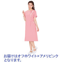 住商モンブラン LAURA ASHLEY（ローラ アシュレイ） ナースワンピース LW411 オフホワイト/アメリピンク LL 医療白衣 1枚（直送品）