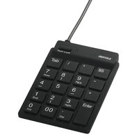 バッファロー スリムテンキーボード USB2.0ハブ（2ポート）/Tabキー付き 有線 パンタグラフ ブラック BSTKH08BK 1台（直送品）