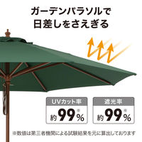 タカショー ウッドパラソル 2.7m グリーン PAS-27G 1個