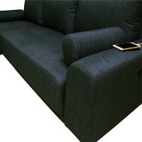 後藤家具物産 ロータイプカウチソファ グレー 組み替え自由ダブルコンセント付クッション2個付 ヘッドレスト付 座面ボンネルコイル SO-21gy 1脚（直送品）