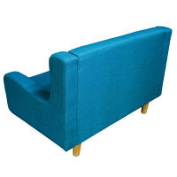 後藤家具物産 2Pソファ ファブリック 背もたれのボタンが可愛い 座面Sバネ入り ブルー SO-25bl 1脚（直送品）