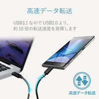 タイプCケーブル (USB-C to C) PD対応 60W USB3.1 2m 黒 MPA-CC13A20NBK エレコム 1本（直送品）