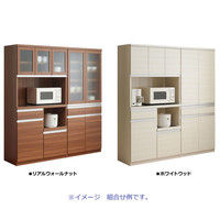 フナモコ JUST 食器棚 リアルウォールナット 幅902×奥行448×高さ1800mm DKD-90T 1台（直送品）