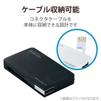 USBハブ USB-A×4ポート ケーブル収納 USB2.0 バスパワー ホワイト U2H-YKN4BWH エレコム 1個（直送品）