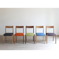 【車上渡し】AMOCC（アモック） カジュチェア ホワイトオーク無垢ブラウン パープル格子 CK202（WOB）-615PL 1脚（直送品）