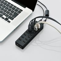 USBハブ USB-A×16ポート 1.5m セルフパワー ACアダプタ付 USB2.0 黒 U2H-Z16SBK エレコム 1個（直送品）