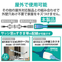 LANケーブル 10m cat5e 屋外対応 単線 黒 LD-VAPFR/BK10 エレコム 1個