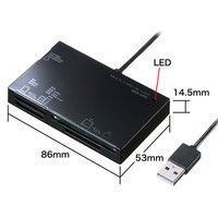 サンワサプライ USB2.0 カードリーダー ADR-ML19BK 1個（直送品）