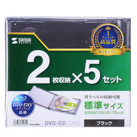 サンワサプライ DVD・CDケース（ブラック） FCD-22BKN 1セット（5枚入り）（直送品）