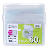 サンワサプライ 不織布ケース付きDVD・CDケース（両面収納30枚） FCD-FBOX60N 1個（直送品）