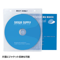 サンワサプライ DVD・CD不織布ケース(リング穴付・ホワイト) FCD-FR100WN 1セット(100枚入)（直送品）
