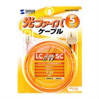 サンワサプライ 光ファイバケーブル5m HKB-LS5-05K 1個（直送品）