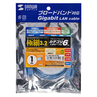 サンワサプライ カテゴリ6準拠極細LANケーブル KB-SL6-01BL 1本