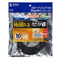 サンワサプライ カテゴリ6準拠極細LANケーブル KB-SL6-10BK 1本