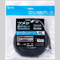 サンワサプライ ツメ折れ防止CAT5eLANケーブル LA-Y5TS-15BK 1本