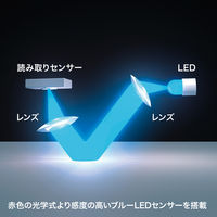 サンワサプライ 静音ケーブル巻取りブルーLEDマウス(レッド) MA-BLMA8R 1個