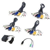 サンワサプライ USB・PS/2コンソール両対応パソコン自動切替器(4:1) SW-KVM4HVCN 1個