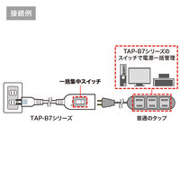 サンワサプライ 中間スイッチ付延長コード TAP-B7-1N 1個