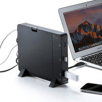 サンワサプライ USBハブ（USB HUB） ケーブル収納BOX付き ブラック USB3.0 7ポート セルフ・バスパワー USB-3H705BK（直送品）