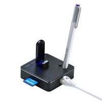 サンワサプライ LANポート付USB3.0ハブ USB-3HC201BK 1個（直送品）