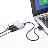 サンワサプライ USBハブ（USB HUB） USB Type Cハブ シルバー USB3.0 3ポート バスパワー USB-3TCH5S 1個（直送品）