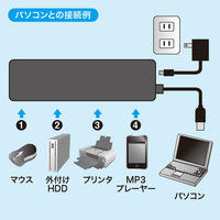サンワサプライ USBハブ（USB HUB）HDD接続対応・面ファスナー付4ポートUSB2.0ブラック セルフ・バスパワー USB-HTV410BKN（直送品）
