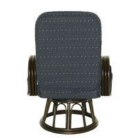 【軒先渡し】ヤマソロ 漣 さざなみ ラタン回転高座椅子 360°回転 3段階リクライニング ポケット付 ブルー 83-931 1脚（直送品）