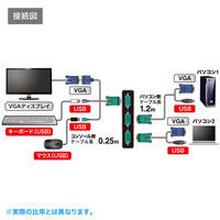 サンワサプライ パソコン自動切替器（2:1） SW-KVM2LUN 1個（直送品）