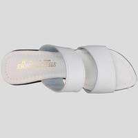 山一 厚底ウエッジ2ベルトミュール ホワイト L YI601 1足　ナースサンダル（直送品）