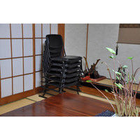 エイ・アイ・エス 楽THE椅子 4脚セット ブラック RKT-02BK-4PCS（直送品）