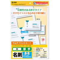 サンワサプライ マルチタイプ名刺カード・厚手 JP-MCM07N 1冊（直送品）