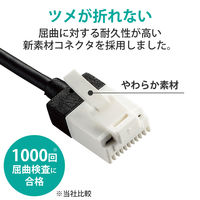 LANケーブル 1m cat6A準拠 爪折れ防止 ギガビット スリム より線 黒 LD-GPASST/BK10 エレコム 1個
