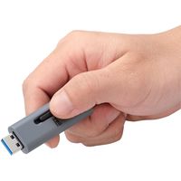 USBメモリ 32GB USB3.2(Gen1) 高速スライド式 ストラップホール付 グレー MF-SLU3032GGY エレコム 1個