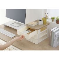 アイリスオーヤマ レターケース A4 書類ケース 卓上収納 ウッドトップデスク チェスト WTDC-430RF アッシュブラウン／アイボリー 1個