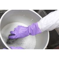 【ビニール手袋】 ショーワグローブ 腕カバー付厚手手袋 No.140 バイオレット L 1双