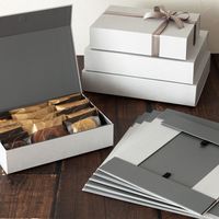 ヘッズ フォーマルテクスチャーワンタッチ貼箱-L/グレー FTG-HBL 1セット（12枚：6枚×2パック）