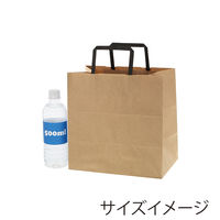 シモジマ 手提げ紙袋　25チャームバッグ　平手 Ｅ判 未晒無地　黒紐 003274023 1袋（50枚入）