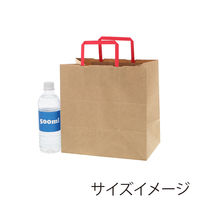 シモジマ 手提げ紙袋　25チャームバッグ　平手 Ｅ判 未晒無地　赤紐 003274024 1袋（50枚入）