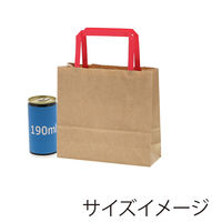 シモジマ 手提げ紙袋 25チャームバッグ 平手 18ー2 未晒無地 赤紐 003273272 1セット(400枚:50枚入×8)