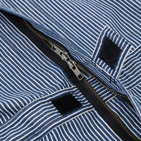 コーコス信岡 ライトストレッチヒッコリー 半袖ツナギ ショート丈 SS ネイビー D-7104 1着（直送品）