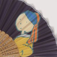 （世界の名作）ミニ扇子 真珠の耳飾り LAKOLE/ラコレ