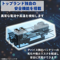 トップランド 電源タップ 2個口 USBーA充電ポート(2個口)付き 合計2.4A 抗菌加工 STPP200-WT 1個