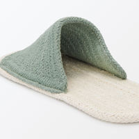 無印良品 ルームサンダル 前あき Ｍ ２３．５～２５ｃｍ用 生成×スモーキーグリーン 良品計画