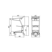 大和産業 3個載せショッピングカート グレー W434×D633×H990mm YT99M-C100 1台 65-5647-03（直送品）