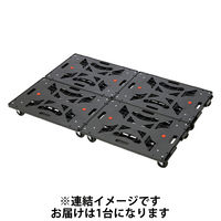 YAMAZEN 連結平台車 パレッティー エラストマーキャスター ストッパー付き ブラック 1台 オリジナル