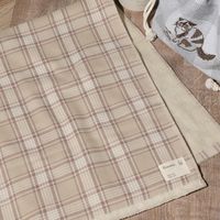 チェックガーゼパイルフェイスタオル ベージュ studio CLIP