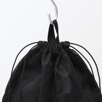 無印良品 ポリエステルメッシュ巾着 ダブルタイプ 黒 Ｍ 約２７×３０×１２ｃｍ 良品計画
